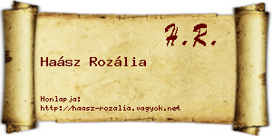 Haász Rozália névjegykártya